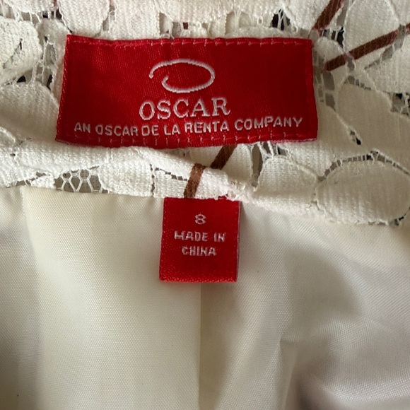 Oscar by Oscar de la Renta Cream/Pink Floral Lace Jacket Size 8 - Picture 3 of 12